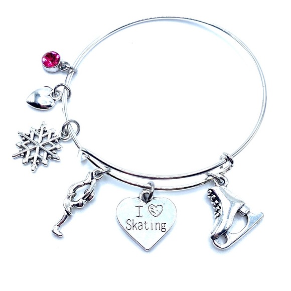 Ice Skating Charm Bracelet Figure Skater - Picture 3 of 6